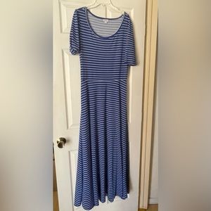 Lularoe Ana Dress, Blue/White Size XL